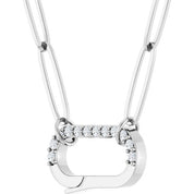 14K White .08 CTW Natural Diamond Charm 16" Necklace