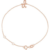 14K Rose Initial D 6 1/2-7 1/2" Bracelet