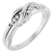 Sterling Silver .07 CTW Natural Diamond Knot Ring