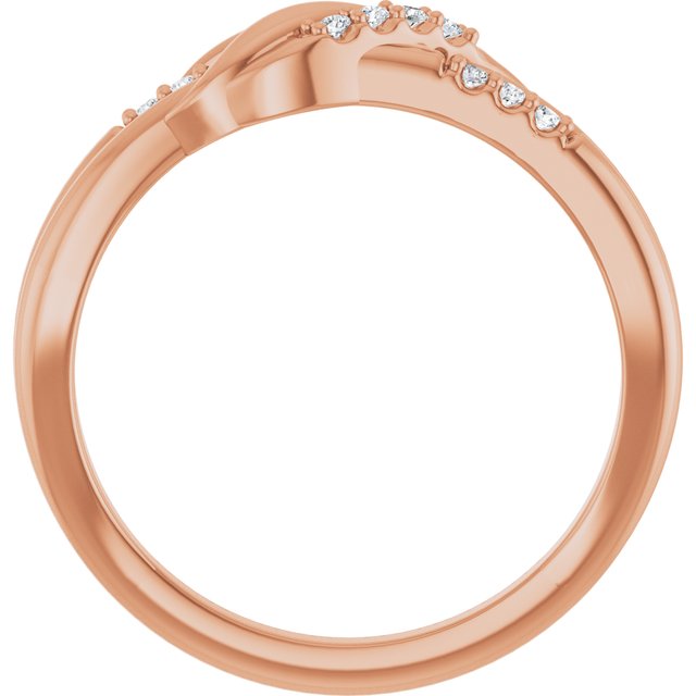 14K Rose .07 CTW Natural Diamond Knot Ring