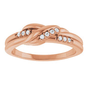 14K Rose .07 CTW Natural Diamond Knot Ring