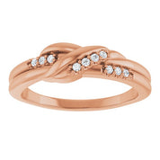 14K Rose .07 CTW Natural Diamond Knot Ring