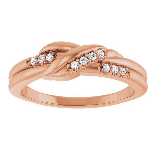 14K Rose .07 CTW Natural Diamond Knot Ring