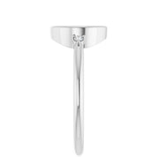 Sterling Silver 10x8 mm Oval .03 CTW Natural Diamond Semi-Set Cabochon Ring