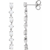 14K White 1 1/5 CTW Lab-Grown Diamond  Dangle Earrings