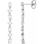 14K White 1 1/5 CTW Lab-Grown Diamond  Dangle Earrings