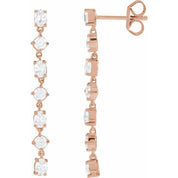 14K Rose 1 1/5 CTW Lab-Grown Diamond Dangle Earrings
