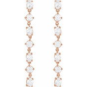 14K Rose 1 1/5 CTW Lab-Grown Diamond Dangle Earrings