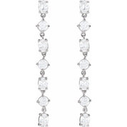14K White 1 1/5 CTW Lab-Grown Diamond  Dangle Earrings