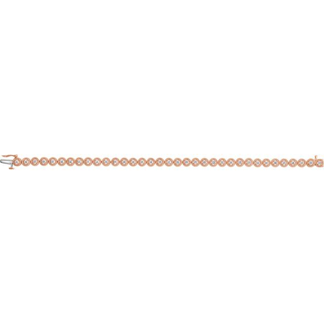 14K Rose 1 CTW Natural Diamond 7" Bracelet