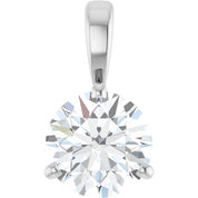 14K White Lab-Grown Moissanite Pendant