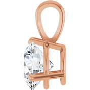 14K Rose Lab-Grown Moissanite Pendant