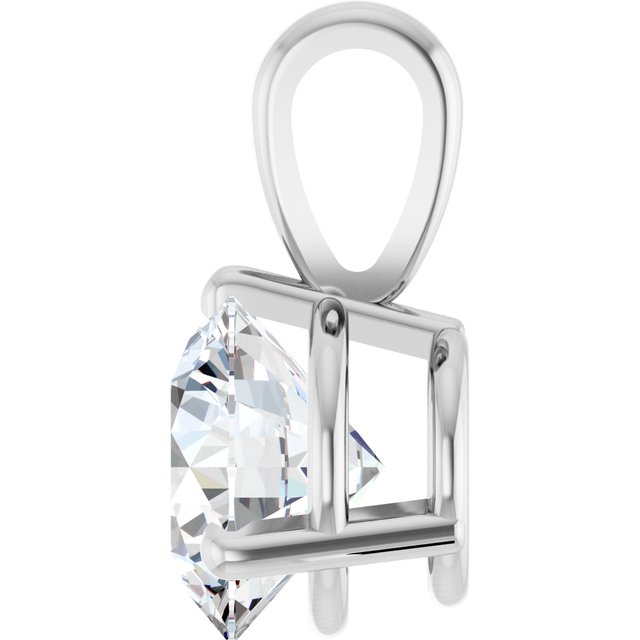 14K White Lab-Grown Moissanite Pendant