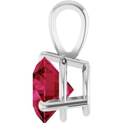 14K White Lab-Grown Ruby Pendant