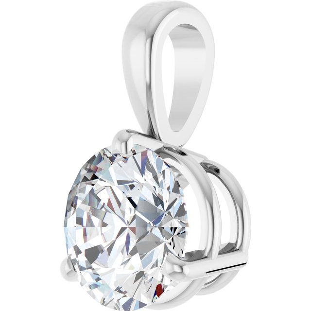 14K White Lab-Grown Moissanite Pendant