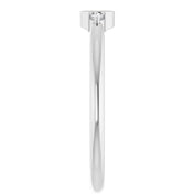 14K White 5x3 mm Oval .03 CTW Natural Diamond Semi-Set Cabochon Ring