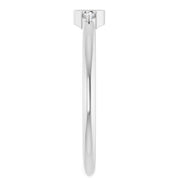 14K White 5x3 mm Oval .03 CTW Natural Diamond Semi-Set Cabochon Ring