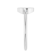 Platinum 9x7 mm Oval .03 CTW Natural Diamond Semi-Set Cabochon Ring