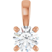 14K Rose 1/4 CT Lab-Grown Diamond Pendant
