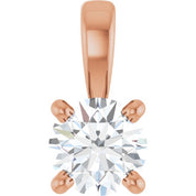 14K Rose 1/4 CT Lab-Grown Diamond Pendant