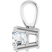 14K White 1/3 CT Natural Diamond Pendant