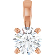 14K Rose 1/3 CT Lab-Grown Diamond Pendant