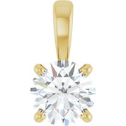 14K Yellow 1/2 CT Natural Diamond Pendant