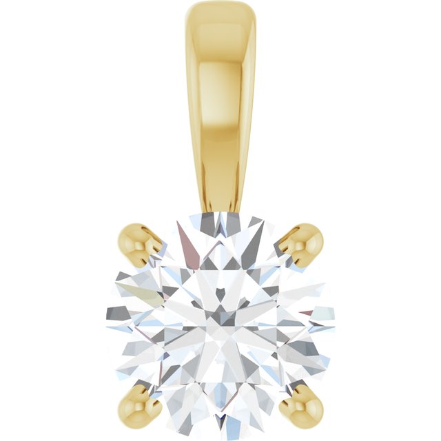 14K Yellow 1/2 CT Natural Diamond Pendant