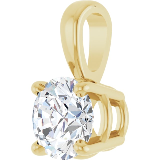 14K Yellow 1/2 CT Natural Diamond Pendant