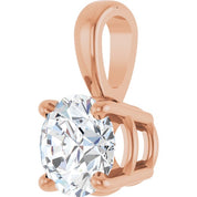 14K Rose 1/2 CT Natural Diamond Pendant