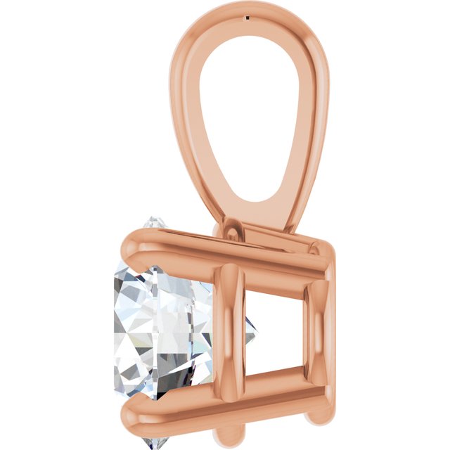 14K Rose 1/2 CT Natural Diamond Pendant