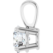 14K White 1/2 CT Natural Diamond Pendant