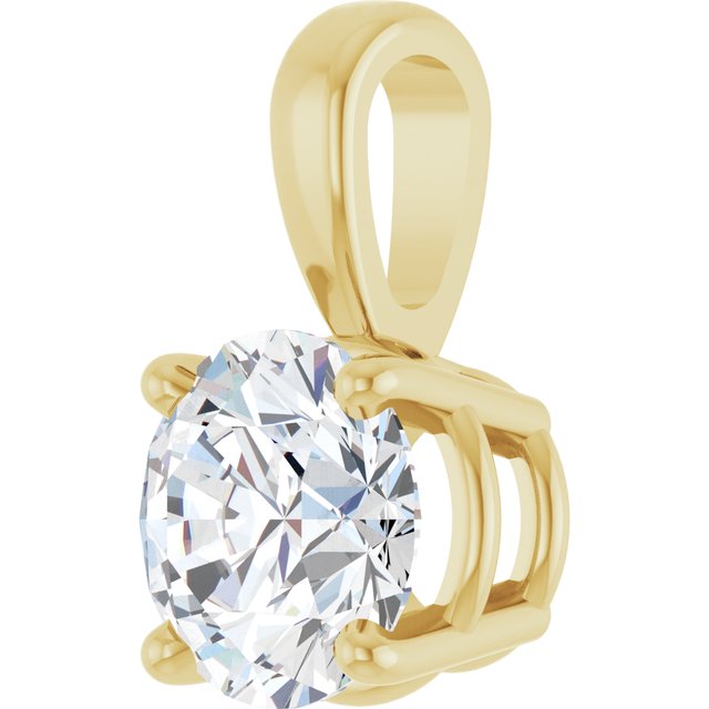 14K Yellow 3/4 CT Natural Diamond Pendant