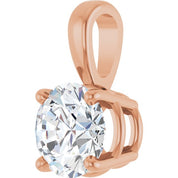 14K Rose 3/4 CT Natural Diamond Pendant