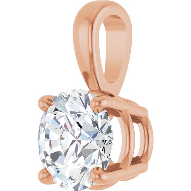 14K Rose 3/4 CT Natural Diamond Pendant