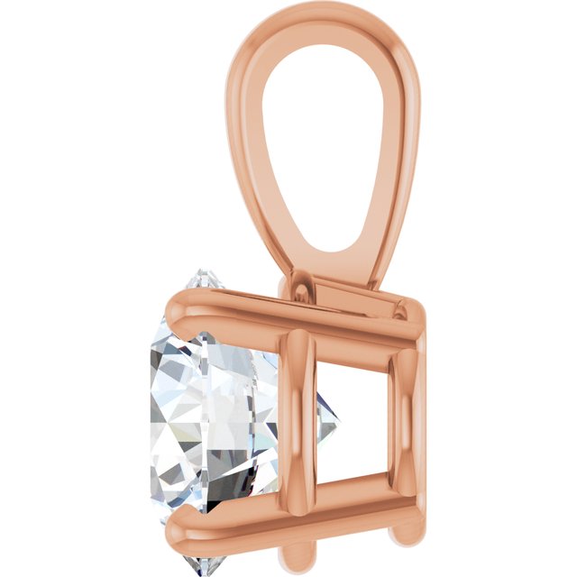 14K Rose 3/4 CT Natural Diamond Pendant