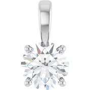 14K White 3/4 CT Natural Diamond Pendant