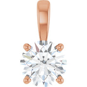 14K Rose 3/4 CT Natural Diamond Pendant