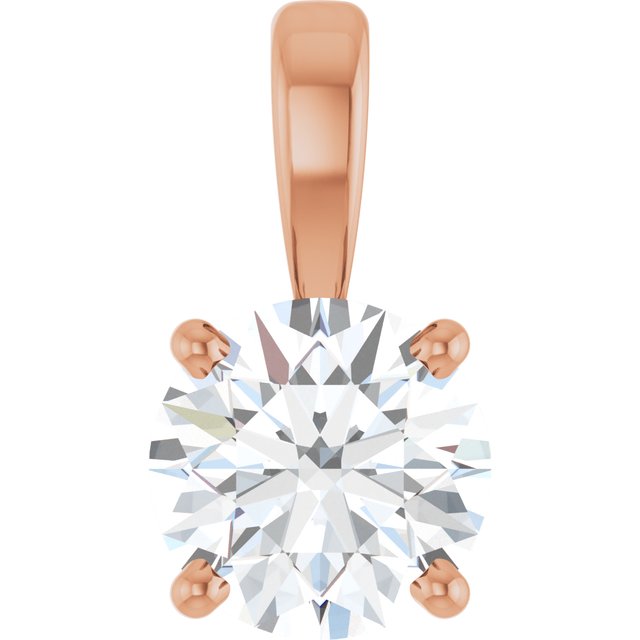 14K Rose 3/4 CT Natural Diamond Pendant