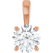 14K Rose 3/4 CT Lab-Grown Diamond Pendant