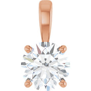 14K Rose 1 CT Lab-Grown Diamond Pendant