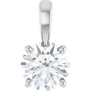 14K White 1 CT Lab-Grown Diamond Pendant