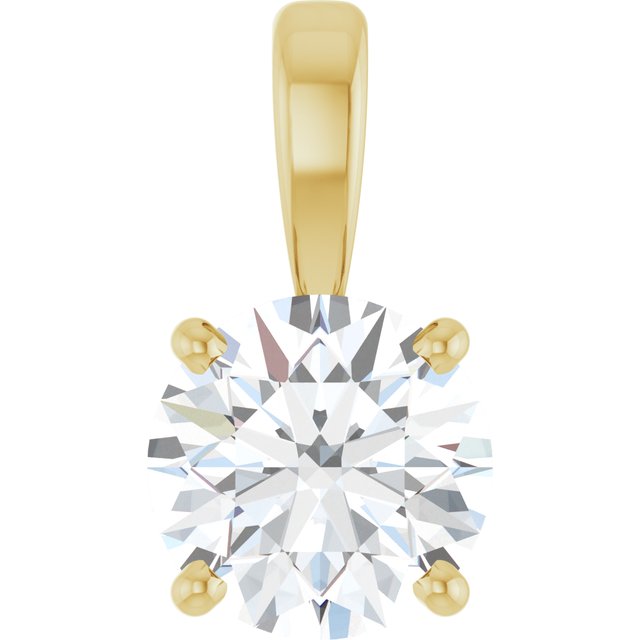 14K Yellow 1 CT Lab-Grown Diamond Pendant