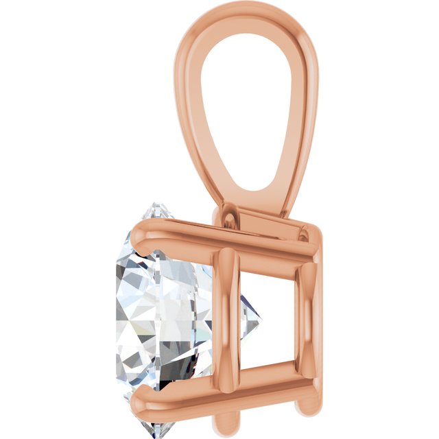 14K Rose 1 CT Lab-Grown Diamond Pendant