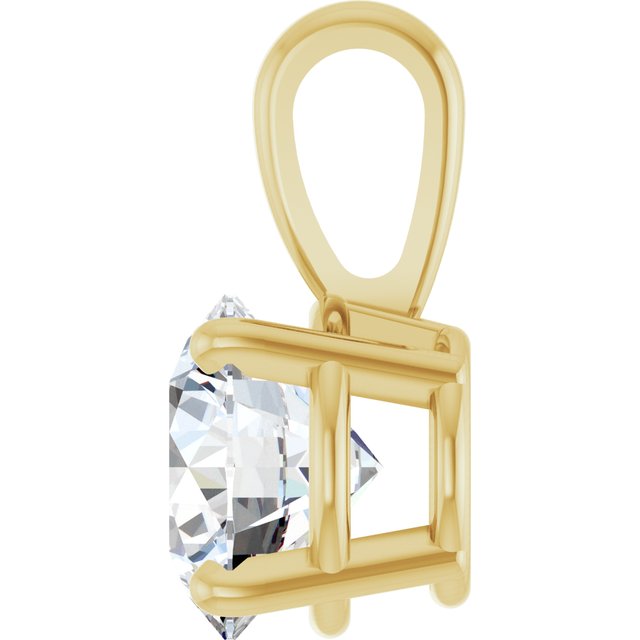 14K Yellow 1 CT Lab-Grown Diamond Pendant