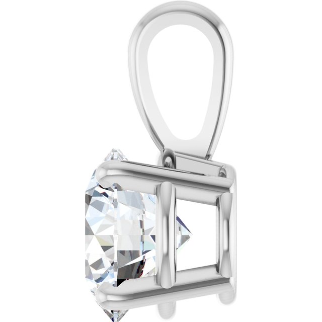 14K White 1 CT Lab-Grown Diamond Pendant