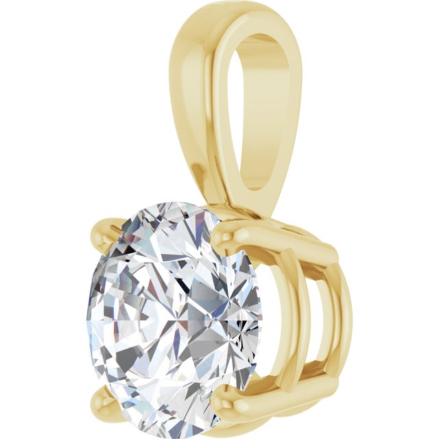 14K Yellow 1 CT Lab-Grown Diamond Pendant