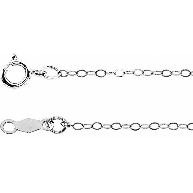 14K White 1 mm Flat Cable 24" Chain