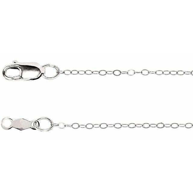 14K White 1 mm Flat Cable 20" Chain