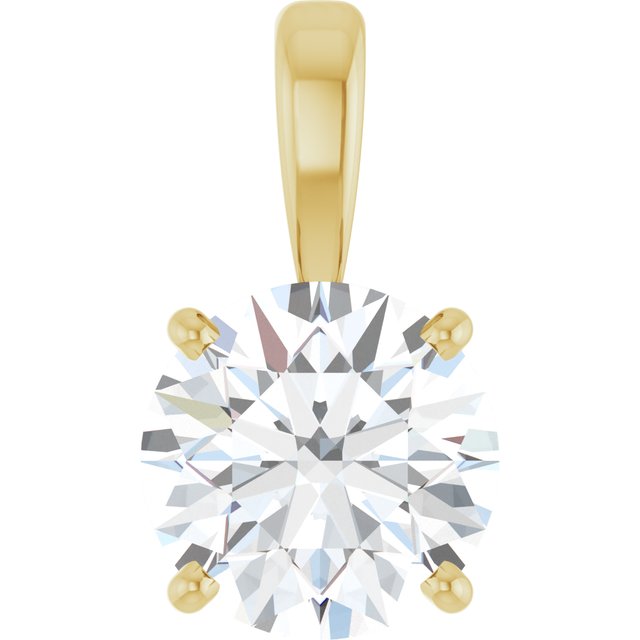 14K Yellow 2 CT Lab-Grown Diamond Pendant